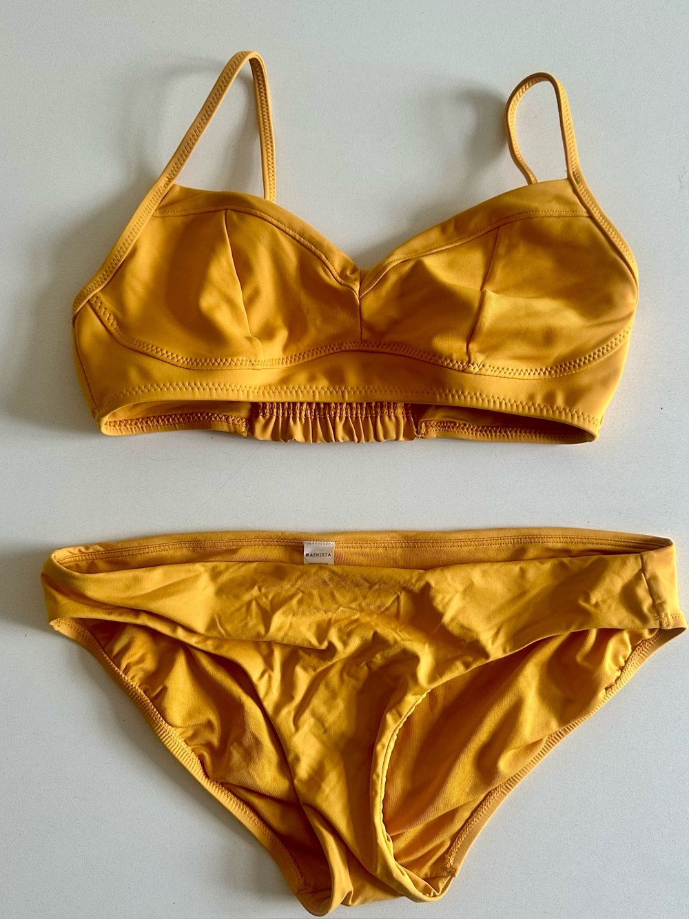 Athleta Sculpted Bikini Set - Two-Piece - Size Small - Abyssinian Mustard Yellow